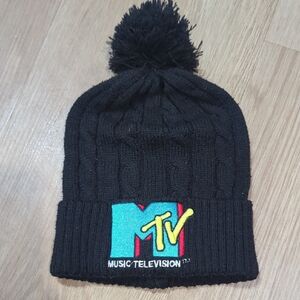 MTV Black Knit Beanie